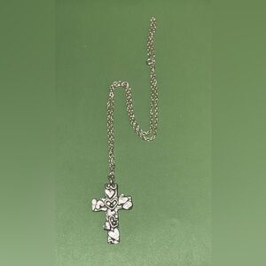 Marcie USA, Beautiful Heart Cross Pewter Pendant Necklace
